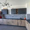 Cocina Esquinera BSH1447: Solución Moderna en Estilo Loft