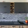 Cocina Esquinera BSH1447: Solución Moderna en Estilo Loft