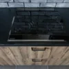 Cocina Esquinera BSH1447: Solución Moderna en Estilo Loft